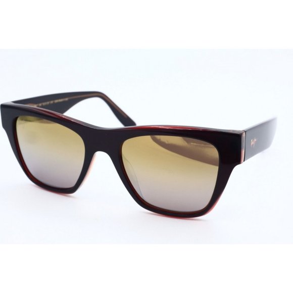 Maui Jim Ekolu STG-DM MJ 867-24E Brown/Red Sunglasses Brown Polarized Lenses (B)
